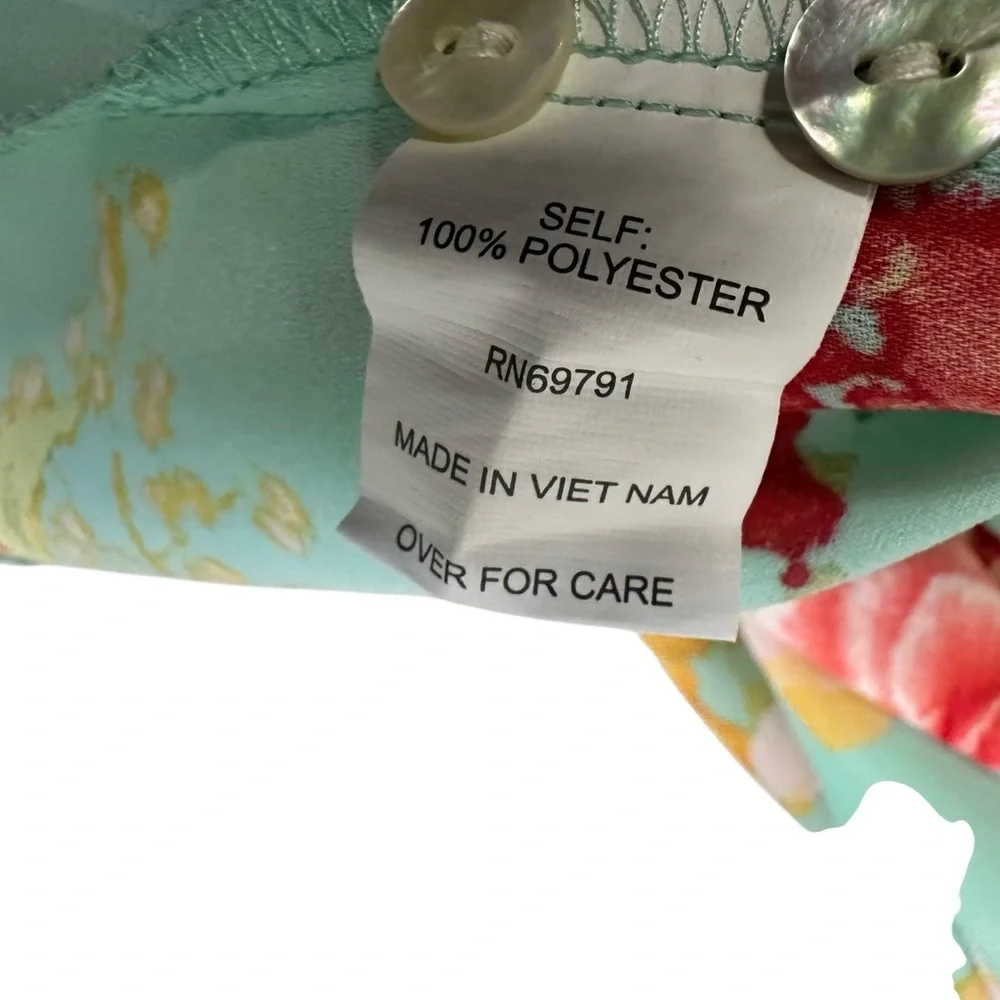 Figueroa & Flower Womens Floral Boho Peasant Tunic Top 2X Multicolor Lightweight - Picture 5 of 7